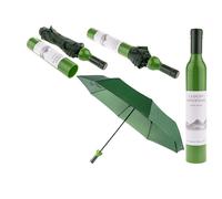 Geschenkartikel Taschen-Regenschirm - als Weißweinflasche in grün 90cm