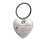 geschenke-fabrik.de - Schlüsselanhänger Herz mit Gravur Das Einzige was besser ist als Dich zur Mama zu haben, ist Dich als Oma meiner Kinder zu haben -Muttertag/Mutter Tochter Geschenk