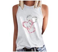 Geschenke für Frauen Damen Tank Top Lässige Liebe Herz Drucken Weste Ärmellos Tshirt Tanktop Sommer Trägertop Schulterfrei Tanktops Sexy Camisole Basic Shirt Tanktops Vest Casual
