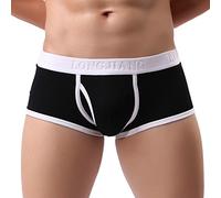 Geschenke Für Männer Regular Kein Kratziger Lange Unterhosen Herren Mehrfarbig Snazzy Viereck-Hose Herren Retro Boxershorts Mesh Geschenk Geschenk Für Den Freund Head Boxershorts Herren Schwarz M
