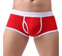 Geschenke Für Männer Unterhosen Kein Kleben Shorts Herren Unterwäsche Vielen Farben Retroshorts Boxershorts Herren Unterhose Herren Lange Unterhosen Herren Baumwolle Sport Unterhosen Männer Rot XL