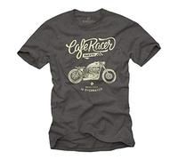 Geschenke für Motorradfahrer - Motorrad T-Shirt für Herren mit Spruch - Vintage Biker Motiv Grau XXL