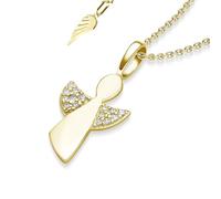 Geschenke zur Einschulung Mädchen | Schutzengel Kette Gold (Silber 925 vergoldet) Engel-Anhänger Halskette | Geschenk zum Schulanfang Schultüte Inhalt Füllung Schulkind | Kinderschmuck Kinderkette