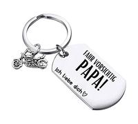 Geschenkehöhle PREMIUM Schlüsselanhänger Motorrad mit Gravur als Glücksbringer und Schutzengel personalisiert I Fahr vorsichtig Papa Mama Bruder Schatz - Keychain Anhänger für Motorradfahrer (Papa)