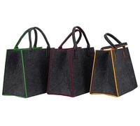 Geschenkestadl 3 Stück Filztaschen 2 farbig 35cm Einkaufstasche Shopper Aufbewahrung