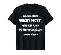 Geschenkideen für Kräuterlikör Fans Kräuterschnaps T-Shirt Schwarz S Klassische Passform Halbarm Rundhalskragen Thematisches Design Cartoon-Druck T-Shirt Herren Feier Klassisch 1 stück