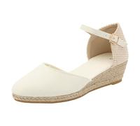 Geschlossene Sandalen Damen, Sandalen Vorne Geschlossen Damen, Sandaletten Sommer Damensandalen Plateau Sommersandalen Sommerschuhe Mit Absatz Keilsandaletten Absatzschuhe Highheels Espadrilles