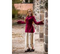 Geschnürtes Oberteil "Lea" mit Kapuze- Weinrot S