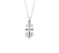 Gesegnetes Caravaca Kreuz - Silber 925 - Christus vorne und Jungfrau hinten - Schutzengel - Anhänger+Unisex Kette - Sterling Silber, Kein Edelstein