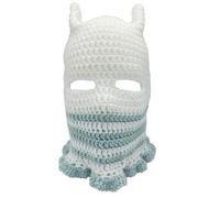 Gesichtsmaske, Skimaske, warme gestrickte Sturmhaube für Herren und Damen, winddichte Gesichtsbedeckung für Outdoor Halloween Party, Damen Wintermütze, Schal, Farbblock Handstrickmütze mit Bommel