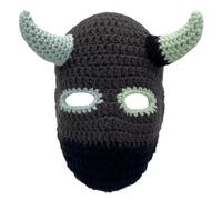 Gesichtsmaske, Skimaske, warme gestrickte Sturmhaube für Herren und Damen, winddichte Gesichtsbedeckung für Outdoor Halloween Party, Damen Wintermütze, Schal, Farbblock Handstrickmütze mit Bommel