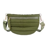 Gesteppte Crossbody-Tasche für Damen, Puffer-Bauchtasche, Schultertasche, geschwollener Brustgürtel, Hüfttasche, Umhängetasche für Damen, Armee, 12'' x 8''