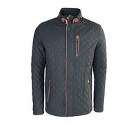 Gesteppte Herren Premium Lang Lederjacke in Sakko Länge aus weichem Lammnappa Leder - Apollo (56, dunkelblau braun)