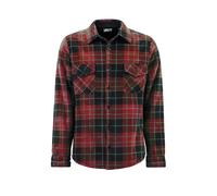 Gesteppte karierte Herren-Winterjacke | Wärmehalter | Langarm-Karohemd | Karomuster - Karminrot / Schwarz XL