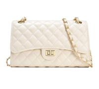 Gesteppte Umhängetasche für Damen, trendige Damen-Schultertasche mit Kettenriemen, PU-Leder, Umhängetasche, Handtasche, Beige, 153 cubic inches, Classic