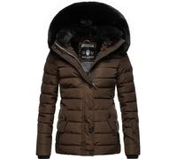 Steppjacke NAVAHOO "Milianaa" Gr. XS (34), braun (dunkelbraun) Damen Jacken Lange Edle Winterjacke mit weicher Kunstfell-Kapuze (75973861-XS)