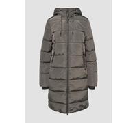 Gesteppter Mantel mit Kapuze L grau