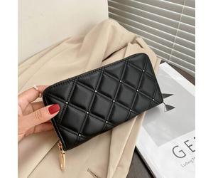 Gesteppter Reißverschluss-Scheckbuchumschlag, leicht, modern, Business-Kreditkarte, Ausweis, Bargeld, Business-Lässig, Lehrer-Tages-Geschenk für Lehre