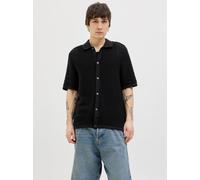 Gestreift Gestricktes Hemd XL Schwarz