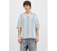 Gestreift Gestricktes Polo L Blau