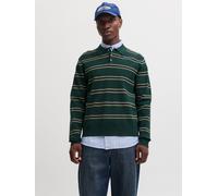Gestreift Gestricktes Polo XXL Grün