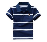 Gestreift Kurzarm-Poloshirts Für Jungen Klassisches Polo Shirt Jungen & Mädchen Sommer Tops Atmungsaktive Lässige Schaltflächen Kleidung