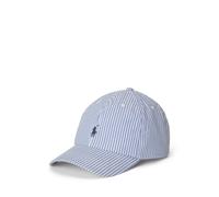 Gestreifte Baseballkappe aus Seersucker EINHEITSGROESSE Blue