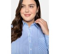 Longbluse SHEEGO "Große Größen" Gr. 44, blau (mittelblau) Damen Blusen (85560268-44) mittelblau