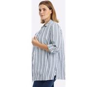 Sheego Gestreifte Bluse in Seersucker-Qualität 48 weiß-tiefblau-gestreift