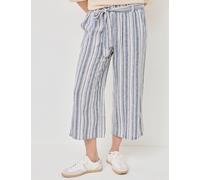 Gestreifte Culotte aus Leinen-Mix, blau gemustert, Größe 36, Jeans Fritz