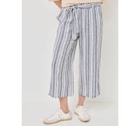 Gestreifte Culotte aus Leinen-Mix, blau gemustert, Größe 38, Jeans Fritz