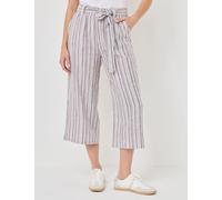 Gestreifte Culotte aus Leinen-Mix, taupe gemustert, Größe 44, Jeans Fritz
