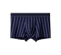 Gestreifte Herren Boxershorts Mittelbund Sport Unterwäsche Aus Polyester Und Elasthan Atmungsaktiv Bequeme Trunks Schwarz Herren Boxershorts Unterhosen Gestreift(XXL Dark Blue)