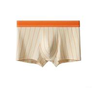 Gestreifte Herren Boxershorts Mittelbund Sport Unterwäsche Aus Polyester Und Elasthan Atmungsaktiv Bequeme Trunks Schwarz Herren Boxershorts Unterhosen Gestreift(XL Yellow)