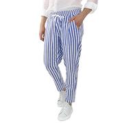 Gestreifte Hose Herren Sommer Sleep Hose mit Seitentaschen Straight-Leg-Hosen Casual Strandhose mit Tunnelzug Baumwolle Loose String Pant Leichtgewicht Atmungsaktiv Freizeithose für Männer
