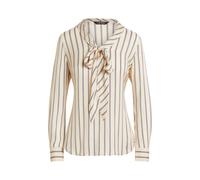 Gestreifte Jacquardbluse mit Bindedetail XL Cream