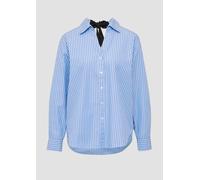 Gestreifte Popeline-Bluse im Relaxed Fit mit Schleifen-Detail 42 blau 2166200.55G9.42
