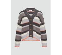 Gestreifte Strickjacke mit Knopfleiste 34 grau 2154184.98X0.34