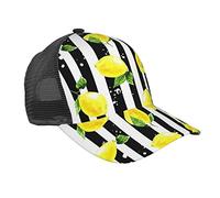 Gestreifte Zitrone Baseball Cap Dad Hat Trucker Hat Damen Herren Snapback Verstellbarer Modischer Trendiger Hip Hop Hut Low Profile