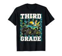 Gestreifter Camo-Monstertruck für Jungen der dritten Klasse, zurück zur Schule T-Shirt