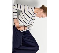 Gestreifter Cardigan M pearl white