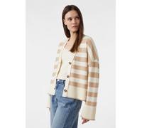 Gestreifter Cardigan mit weitem Ärmelabschluss 46 creme|beige 2175813.04G6.46