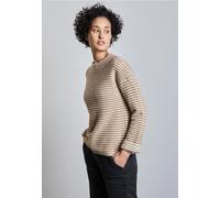 Street One Pullover Cosy Damen gestreift 3/4-Ärmel 100% Polyamid Beige (Honey Sand) Gr. 40
