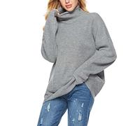 Gestreifter Damen-Pullover, Retro-Streifen, warmer Pullover, Herbst und Winter, Rollkragen, Revers, Farbe, lockere Übergröße, gestreifte Strickbasis, weich, langärmelig, Pullover für Damen,