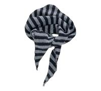 Gestreifter gestrickter Dreieckschal für Damen, ästhetisches Kopftuch, Schal, gemütlicher Halswärmer, vielseitiger Kopfwickel, Streetwear, stilvolle Herbst-Winter-Accessoires, grau, Einheitsgröße