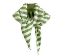 Gestreifter gestrickter Dreieckschal für Damen, ästhetisches Kopftuch, Schal, gemütlicher Halswärmer, vielseitiger Kopfwickel, Streetwear, stilvolles Herbst-Winter-Accessoires, grün, Einheitsgröße