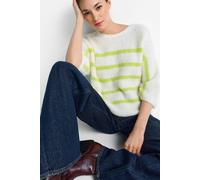 Gestreifter Halbarm-Pullover XS urban lime