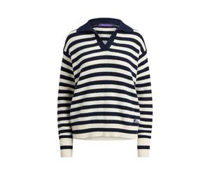 Gestreifter Polo-Pullover aus Kaschmir XS Blue