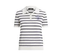 Gestreifter Polo-Pullover mit Baumwolle S White