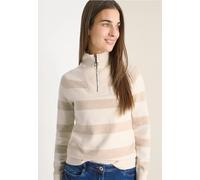 Cecil Troyer-Pullover Damen gestreift desert beige melange Gr. L (42) Strick 37% Baumwolle